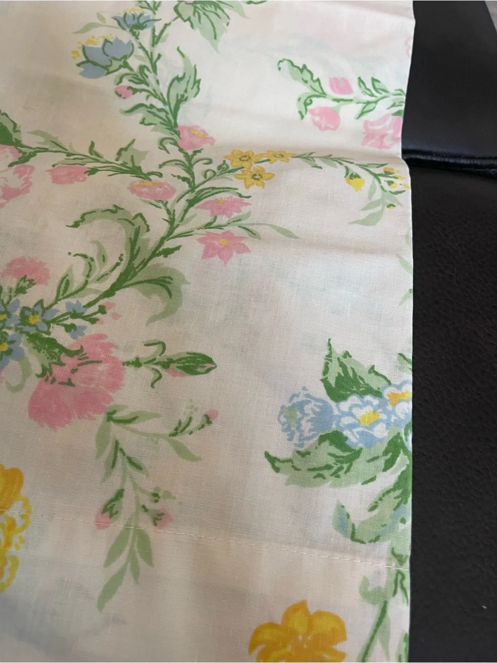 Floral Pastel Cotton Fabric pillowcase- Pink, Yellow & Green 42x36